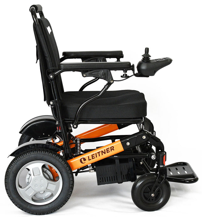Discounted Light-Weight Folding Electric Wheelchair | Leitner BILLI - Orange - minor scratch and signs of usage
