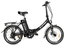 Load image into Gallery viewer, Discounted 20&quot; Step-Thru Folding Ebike  | Leitner Libelle | Black 10Ah battery - 4km on odo, minor scratch on crank arms