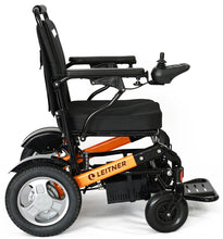 Load image into Gallery viewer, Discounted Light-Weight Folding Electric Wheelchair | Leitner BILLI - Orange - minor scratch and signs of usage