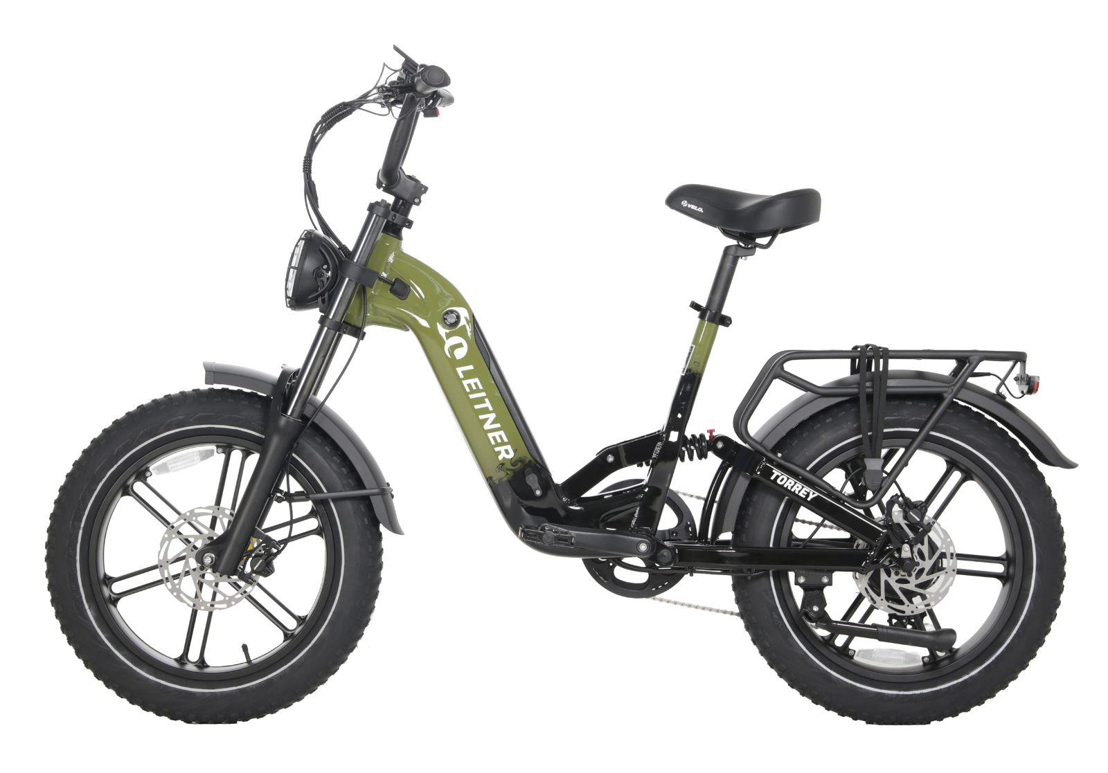 Rear rack on the Leitner Torrey, forest green