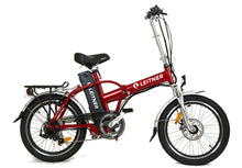 Load image into Gallery viewer, Discounted 20&quot; Step-Over Folding Ebike | Leitner Tirol in RED with 10Ah battery - minor scratches, 2km on odo